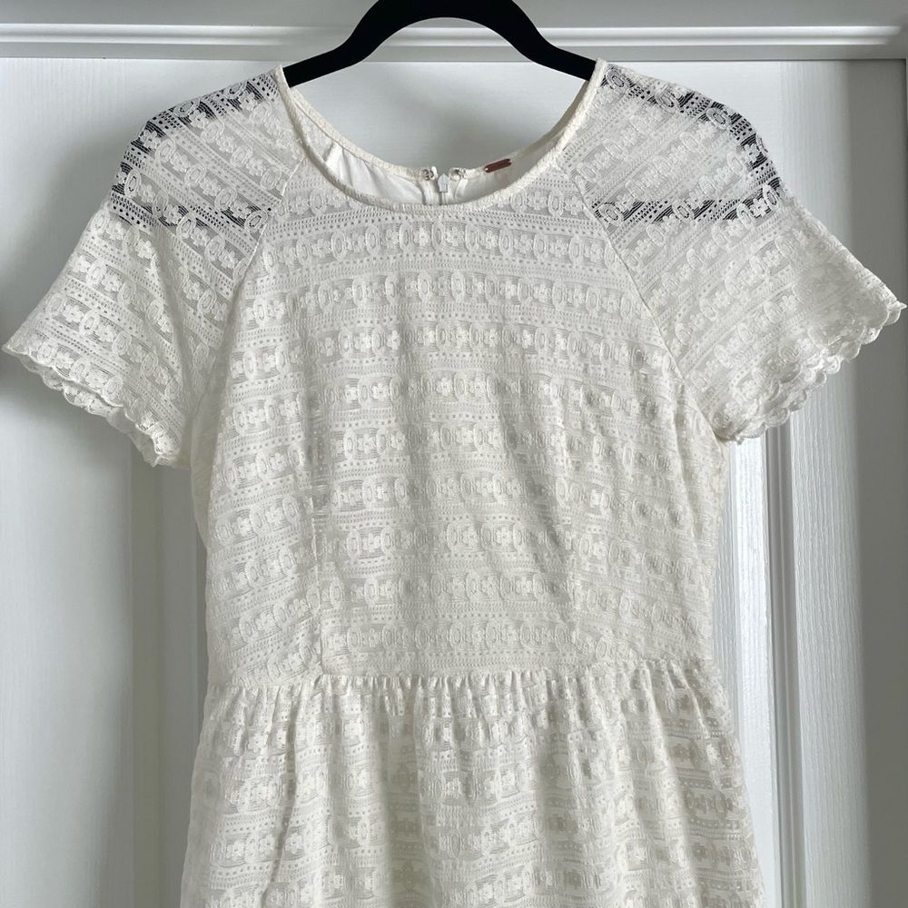 Free People Candy Ivory Lace Vintage Inspired Mini Dress - Picture 6 of 14